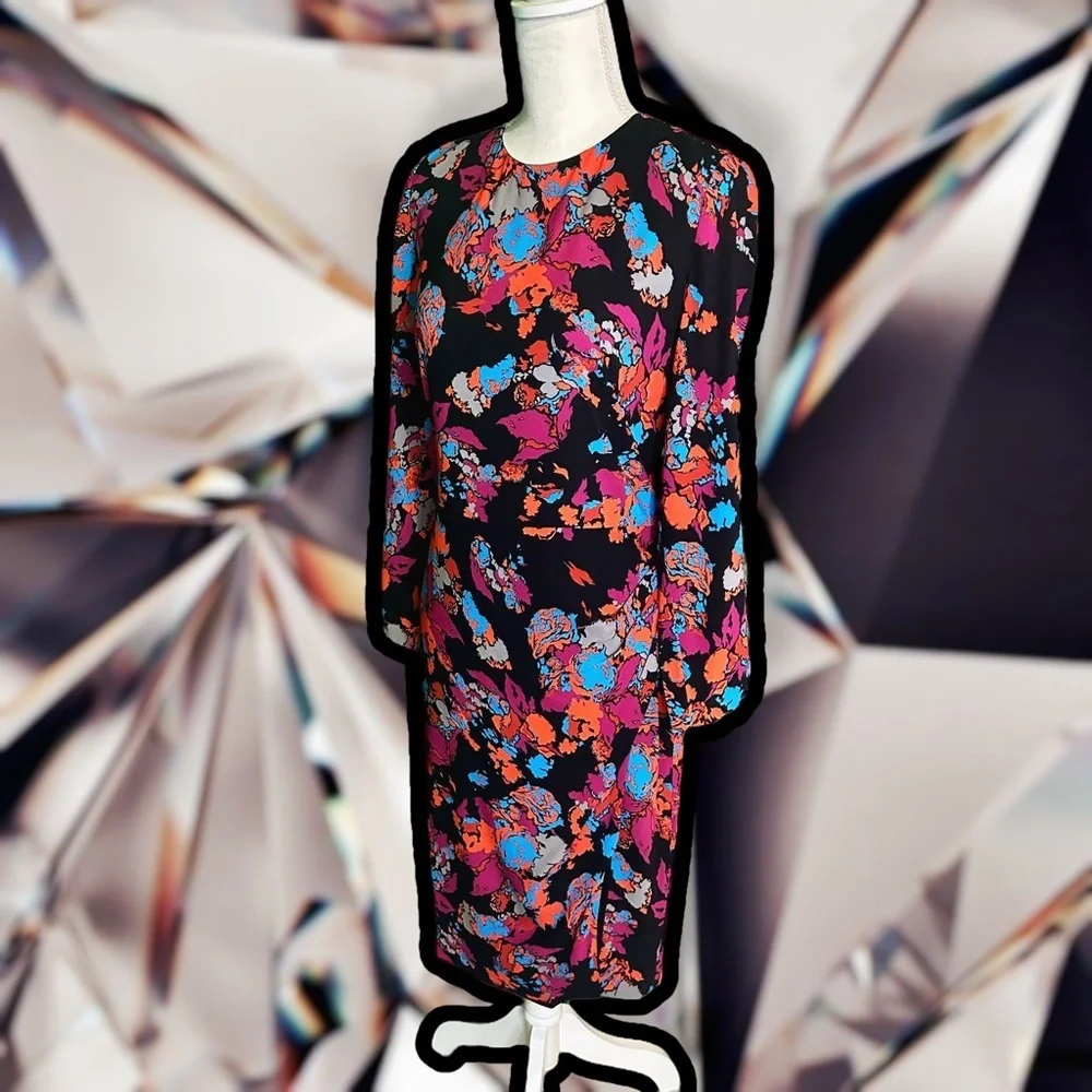 Givenchy Graphic Print Black Floral Long Sleeve Dress ASO Younger and The View - Picture 11 of 16